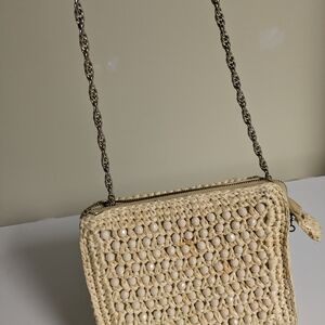 Woven Straw Crossbody Bag in Natural Cream Made In Japan